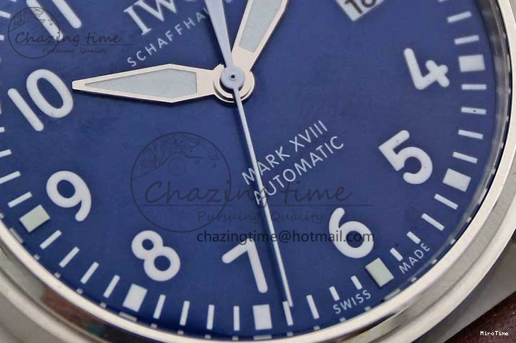 MIROTIME 0416 Mark XVIII IW327010 SS M+F 1:1 Best Edition Blue Dial on Brown Leather Strap A Resilient 7051